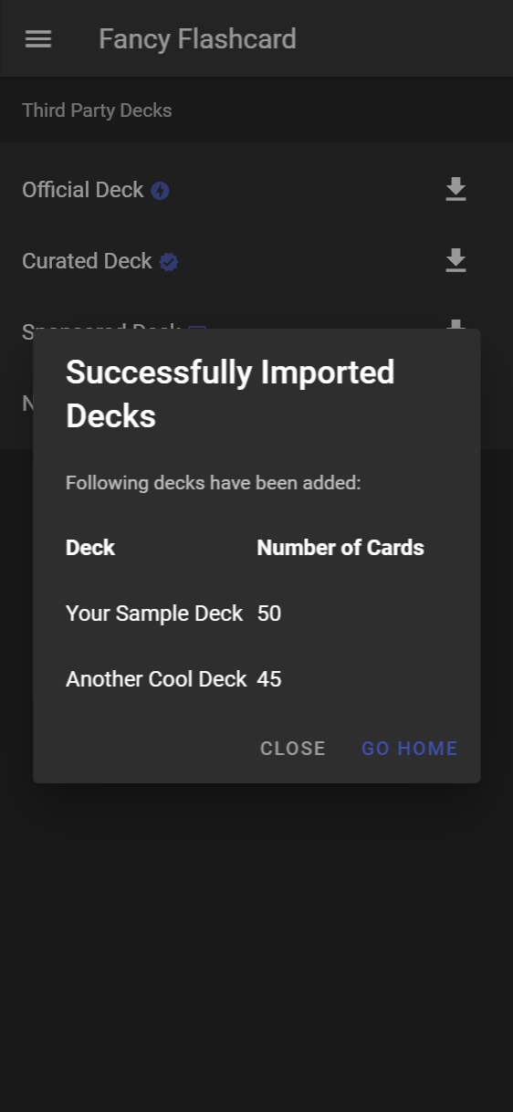 Successfully add a Deck